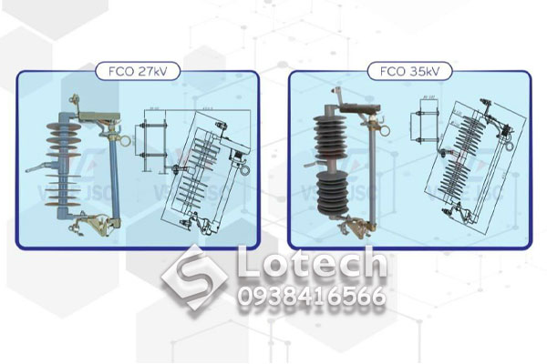 Cầu chì tự rơi FCO VINASINO 27kV 35kV