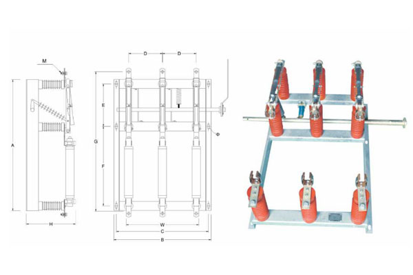 Dao cắt tải trong nhà có bệ chì hãng Tuấn Ân - LBS 3P 24kV 630A