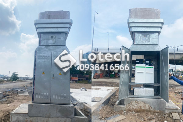 Lotech cung cấp bộ trụ thép đỡ MBA tích hợp tủ RMU 2 ngăn Schneider
