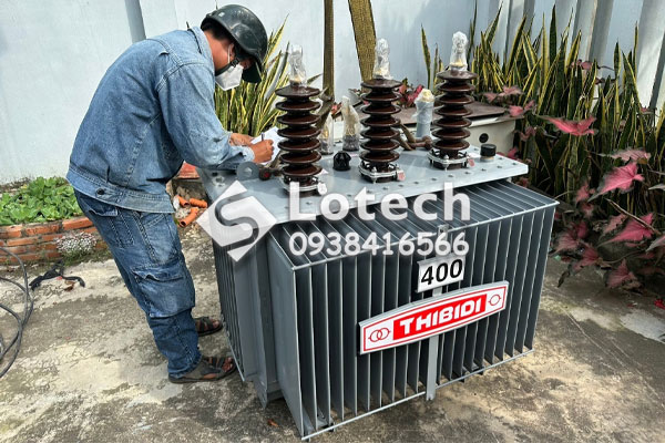 Lotech giao hàng Máy biến áp THIBIDI 400kVA cho công trình tại Bến Lức, Long An