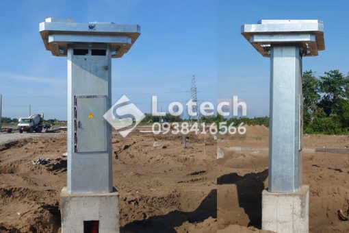 Thân trụ thép đơn thân lắp máy biến áp 3 pha