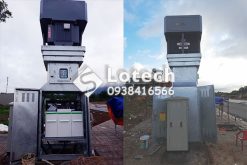 Báo giá trụ thép đơn thân đỡ máy biến áp tích hợp tủ RMU 3 ngăn
