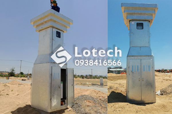 Kết cấu trạm biến áp trụ thép đơn thân tích hợp tủ RMU