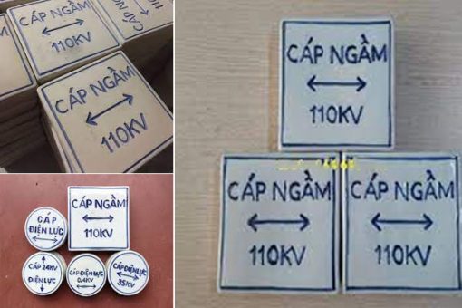 Mốc Sứ Vuông Cảnh Báo Cáp Ngầm 110kV