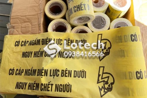 Băng Cảnh Báo Cáp Ngầm Điện Lực Màu Vàng Đen