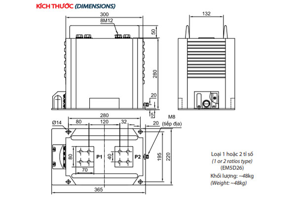 Biến dòng 22kV trong nhà 2 mạch 0.5/5P20