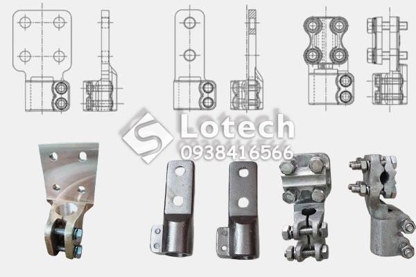 Bản vẽ cấu tạo các loại kẹp cực Recloser