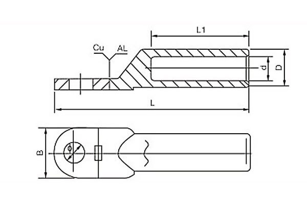 Bản vẽ cấu tạo đầu cos đồng nhôm