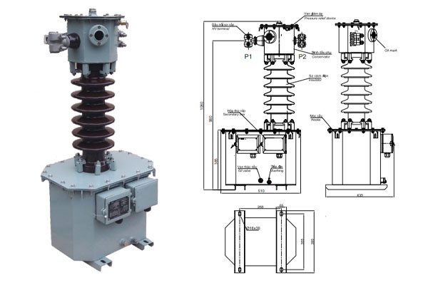 Bộ đo đếm hợp bộ trung thế MOF EMIC 1 pha
