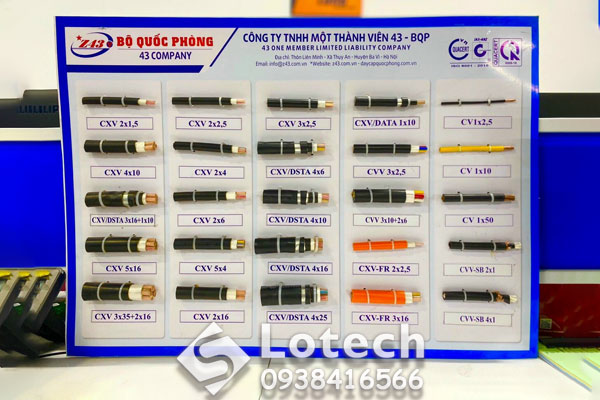 Các loại cáp điện hạ thế - cáp ngầm - cáp chống cháy Z43 Bộ Quốc Phòng