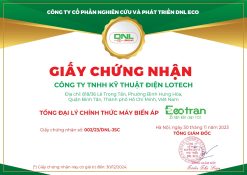 Chứng nhận đại lý máy biến áp Ecotran - Lotech