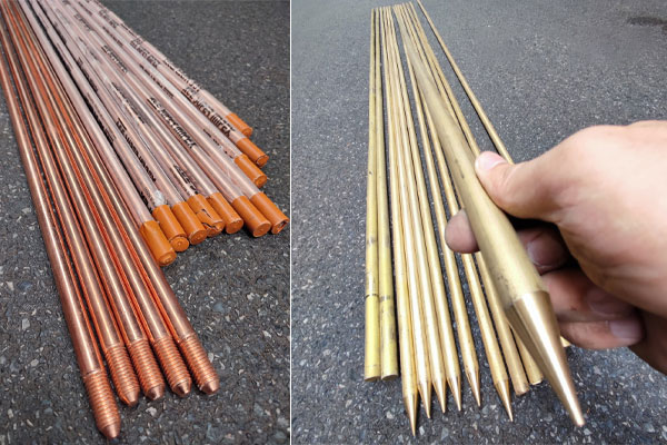 Cọc tiếp địa đồng đỏ đồng vàng