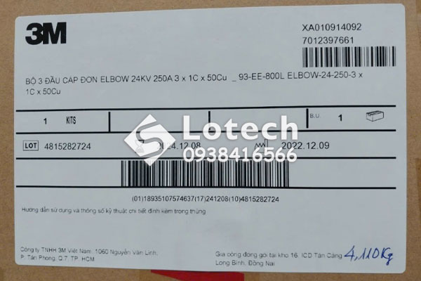 dau-cap-elbow-3x1cx50cu-3m-24kv-250a Đầu cáp Elbow 24kV 250A 3x1Cx50Cu hãng 3M