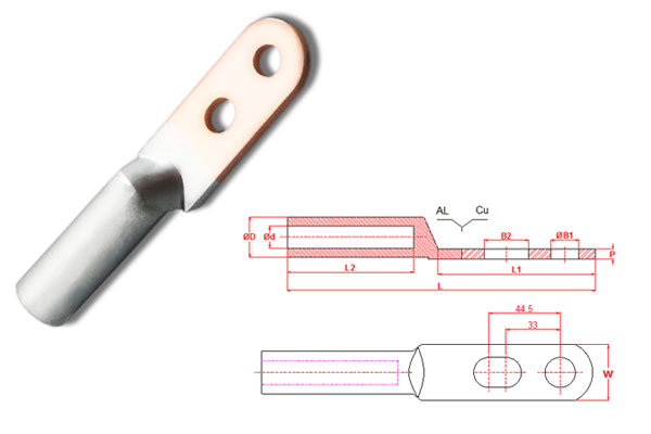 Đầu cốt đồng nhôm 2 lỗ