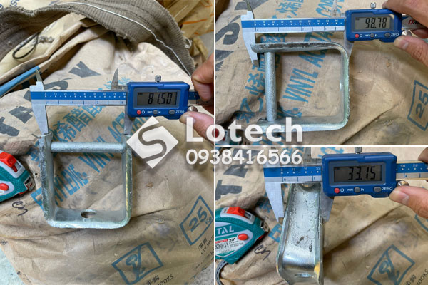 Kích thước khung đỡ 1 sứ ống chỉ Uclevis