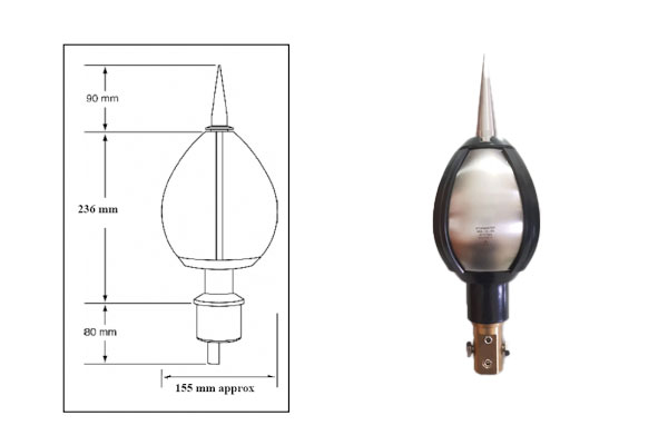 Kích thước kim thu sét tia tiên đạo Stormaster ESE 60