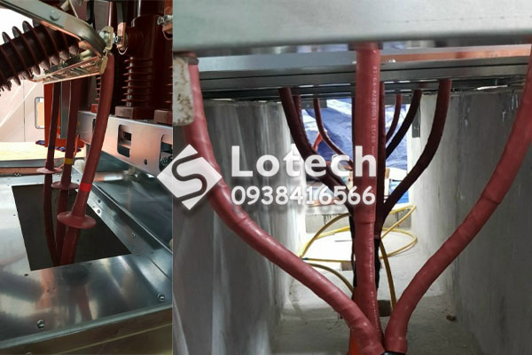 Lắp đặt đầu cáp co nhiệt trong nhà Raychem