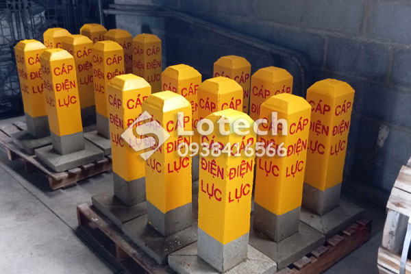 Lotech phân phối cột mốc bê tông cảnh báo cáp ngầm điện lực