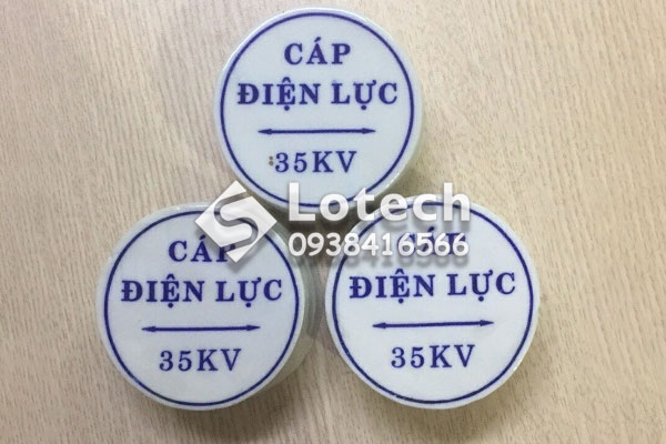 Mốc sứ báo hiệu cáp ngầm trung thế 35kV