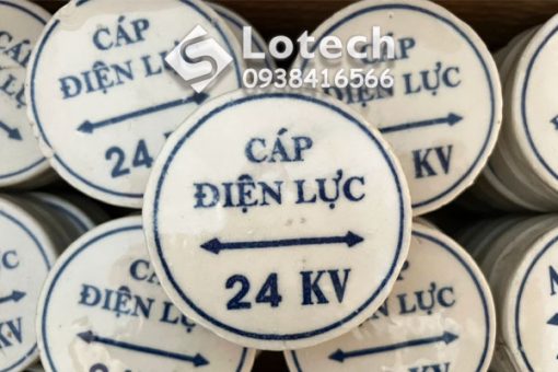Mốc sứ cảnh báo cáp ngầm điện lực trung thế 24kV