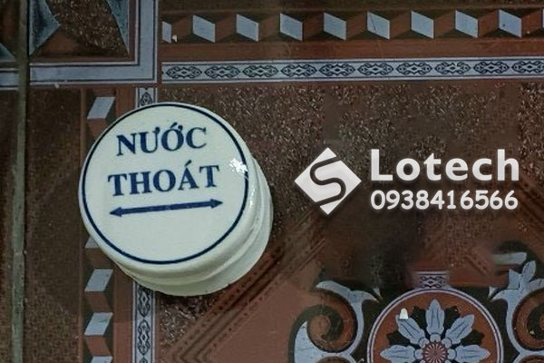 Mốc sứ cảnh báo đường ống thoát nước