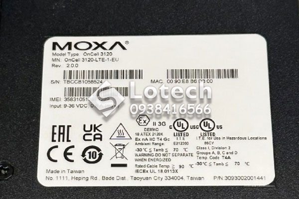 Thông tin sản phẩm bộ chuyển đổi Moxa Oncell 3210-LTE-1-EU