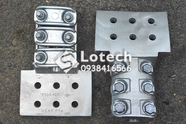 Kẹp cực máy cắt bản cực 6 lỗ bắt 1 dây ACSR 400mm2