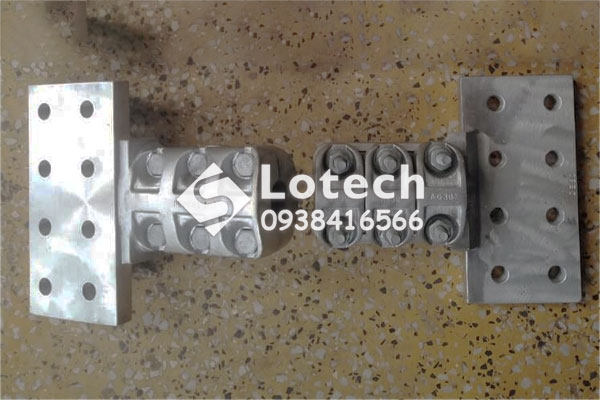 Kẹp cực máy cắt nối thẳng 1 dây ACSR với bản cực 8 lỗ