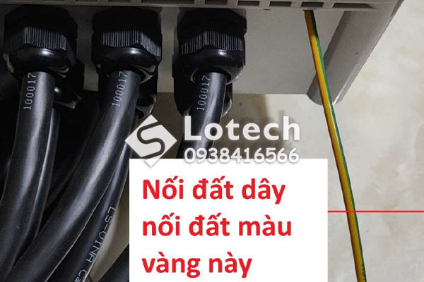 Vị trí nối đất trên tủ đấu dây