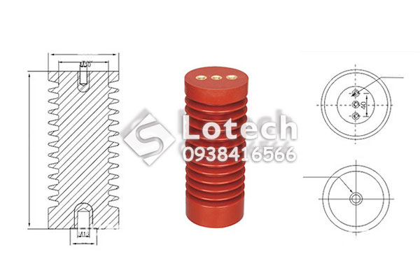 Bản vẽ cấu tạo sứ đỡ thanh cái trung thế
