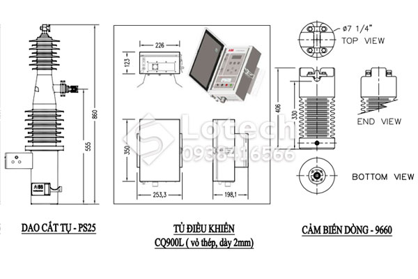 Bản vẽ chi tiết thiết bị đóng cắt tụ bù 22kV