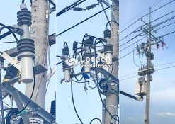 Dao cắt tụ bù trung thế PS25 ABB Hitachi lắp đặt trên cột