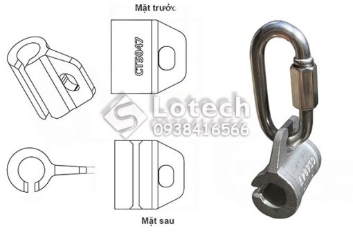 Cấu tạo bộ móc khóa trượt cáp dây cứu sinh 7-10mm