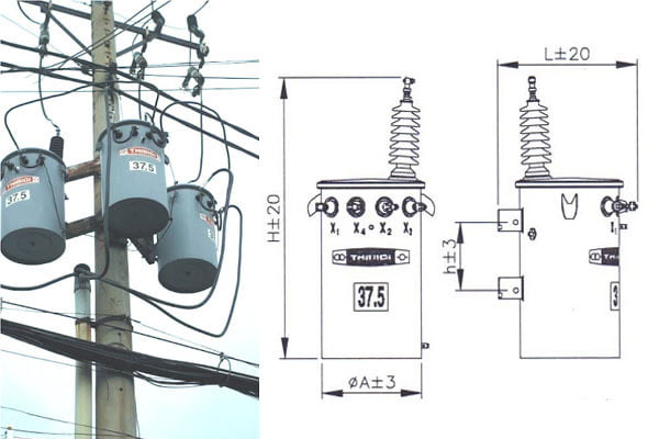 Máy biến áp dầu THIBIDI 1 pha 37.5kVA