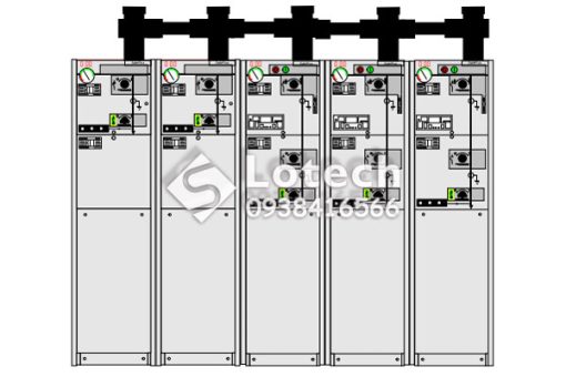 Thiết kế ghép ngăn tủ RMU ABB thanh cái nóc tủ