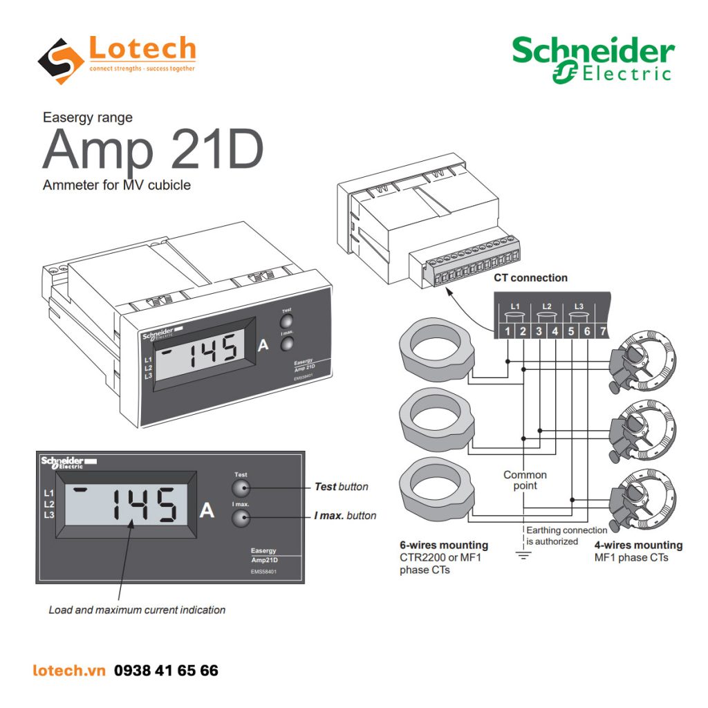 Cấu tạo và lắp đặt APM 21D Schneider