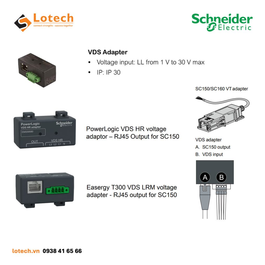 Sản phẩm hệ thống phát hiện điện áp VDS Schneider