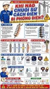 Nguyên nhân chuỗi sứ cách điện bị phóng điện